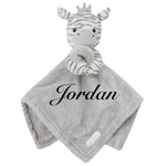 Babies personalised zebra comforter