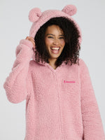 Load image into Gallery viewer, Lulabay ladies luxury borg personalised onesie Pink
