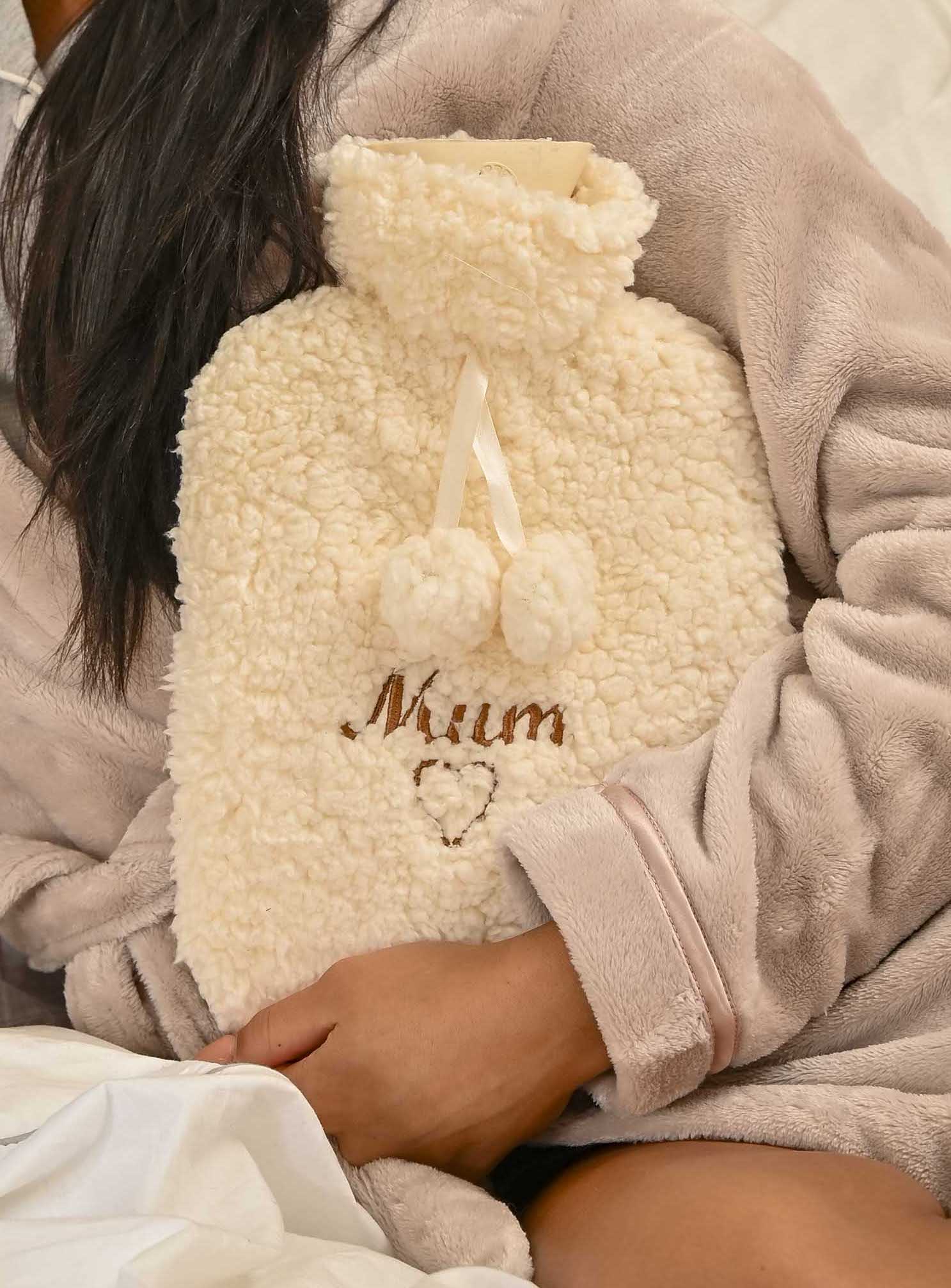 Personalised super soft teddy hot water bottle