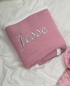 Babies personalised 3 piece gift set Dusky Pink