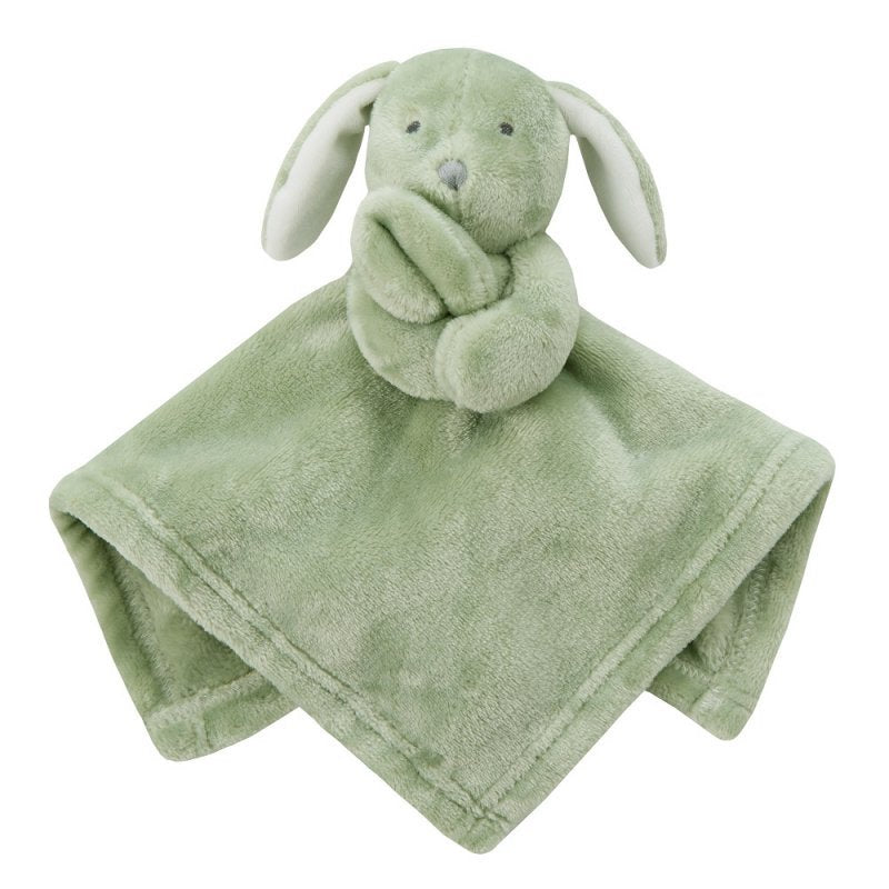 our Babies personalised bunny comforter in Green is crafted from super soft plush material, this comforter will keep your baby snug and content. Complete with your babies name personalised/embroidered to the front.