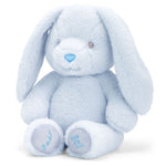 Load image into Gallery viewer, Blue Easter bunny teddy bear, super soft plush fabric in Light Blue colour with your little ones name personalised on the ear- this will be embroidered. 
