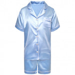 Load image into Gallery viewer, Lulabay ladies personalised bridal satin short sleeve shirt and short pyjama set
