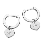 Load image into Gallery viewer, Womens heart hoogie hoop personalised earrings Silver
