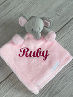 Load image into Gallery viewer, Babies personalised elephant comforter White
