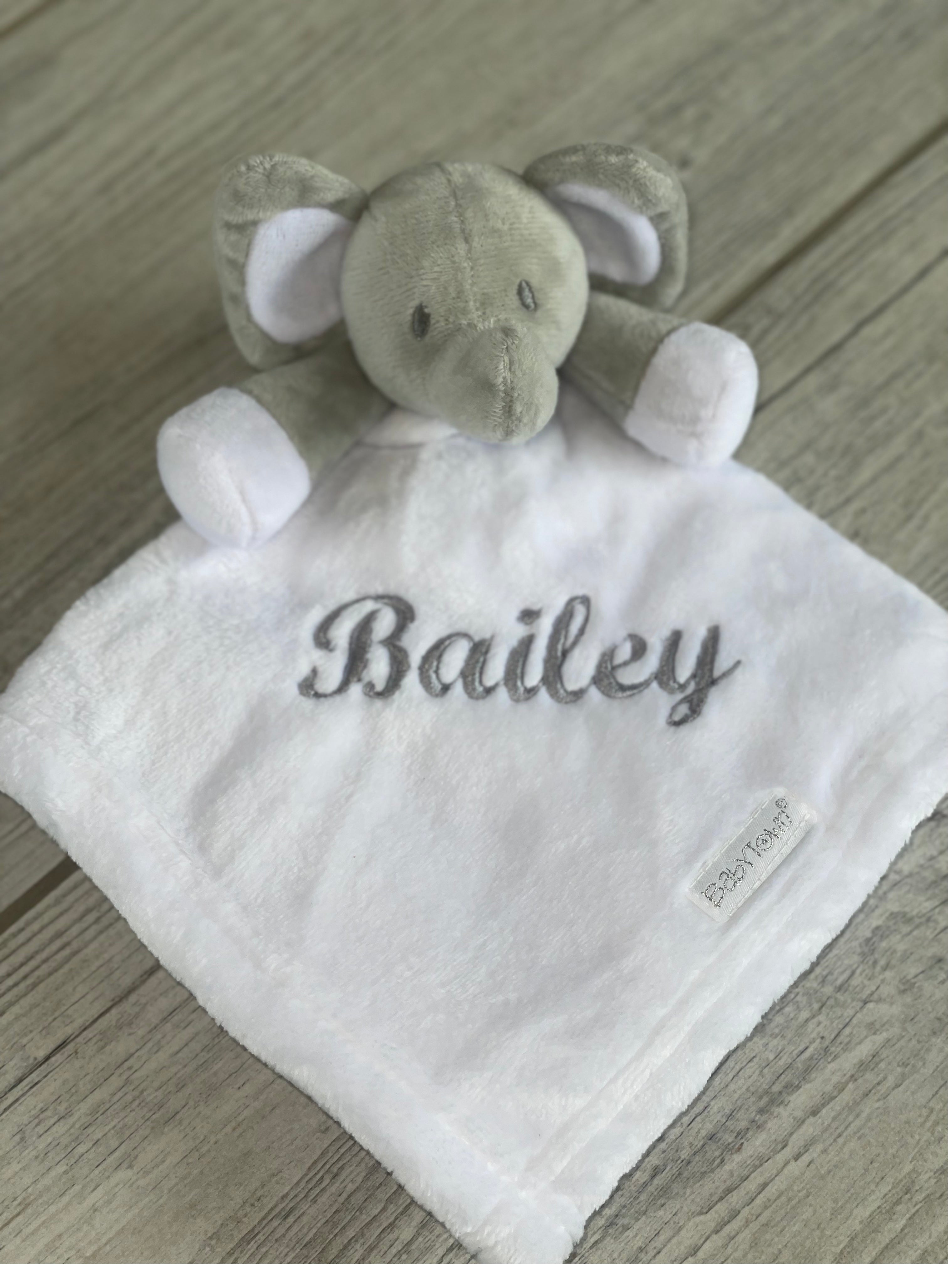 Babies personalised elephant comforter Light Pink