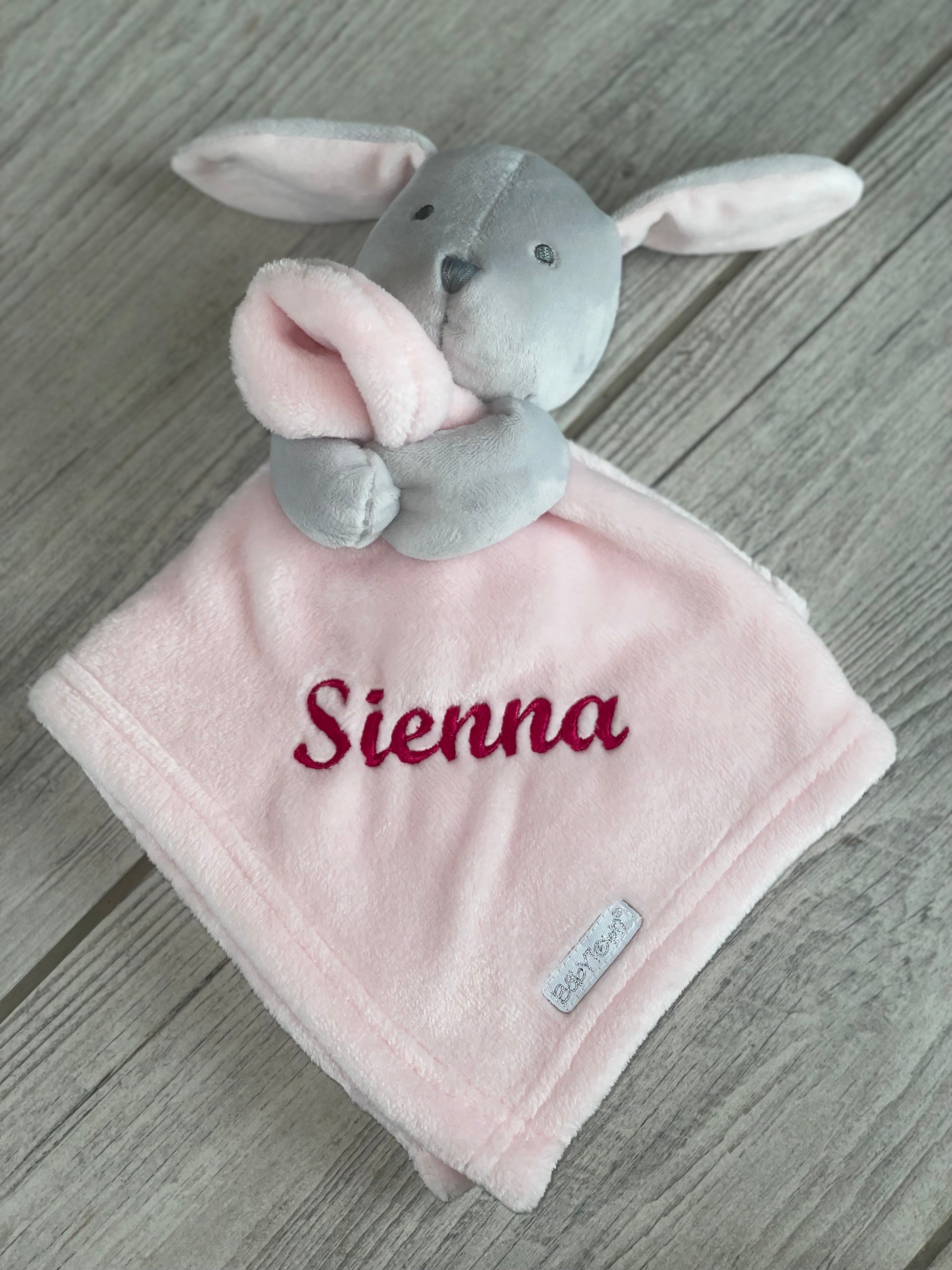 Babies personalised bunny comforter Baby Pink