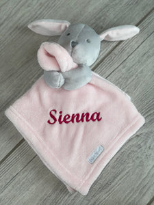 Babies personalised bunny comforter Baby Blue