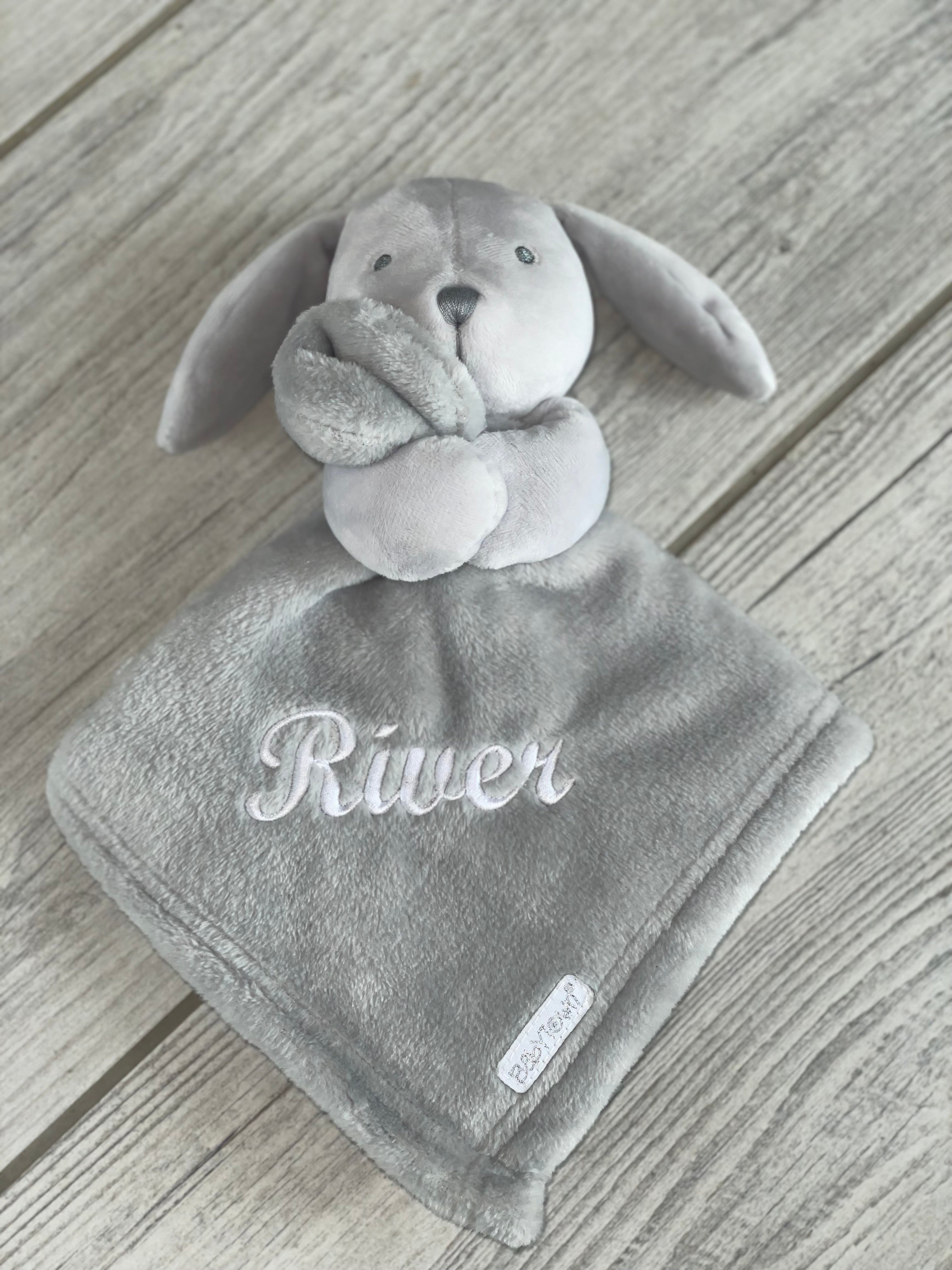 Babies personalised bunny comforter Baby Pink