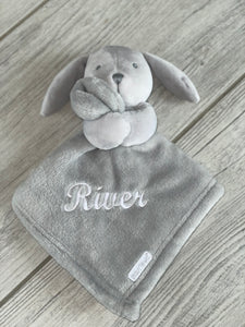 Babies personalised bunny comforter Light Grey