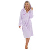 This ladies personalised dressing gown in Lilac is made out of a luxurious, plush, super soft fabric, perfect for keeping you warm on a cold day. This dressing gown has a hood to the back, pockets on either side and a tie around the waist. This dressing gown can be personalised with any name you wish, for special requests please leave this in the notes section of your order. This will be embroidered. You can select the colour of the thread this will be personalised in.