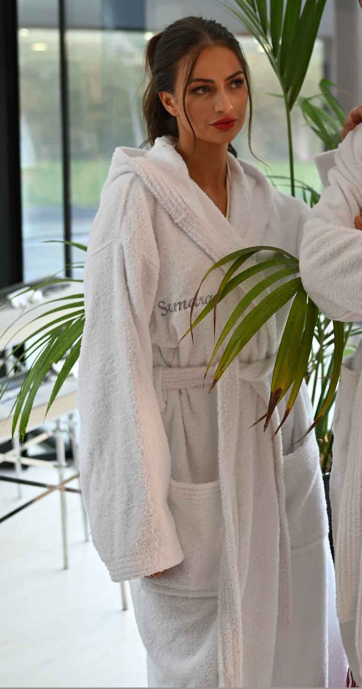 Ladies towelling dressing gown best sale