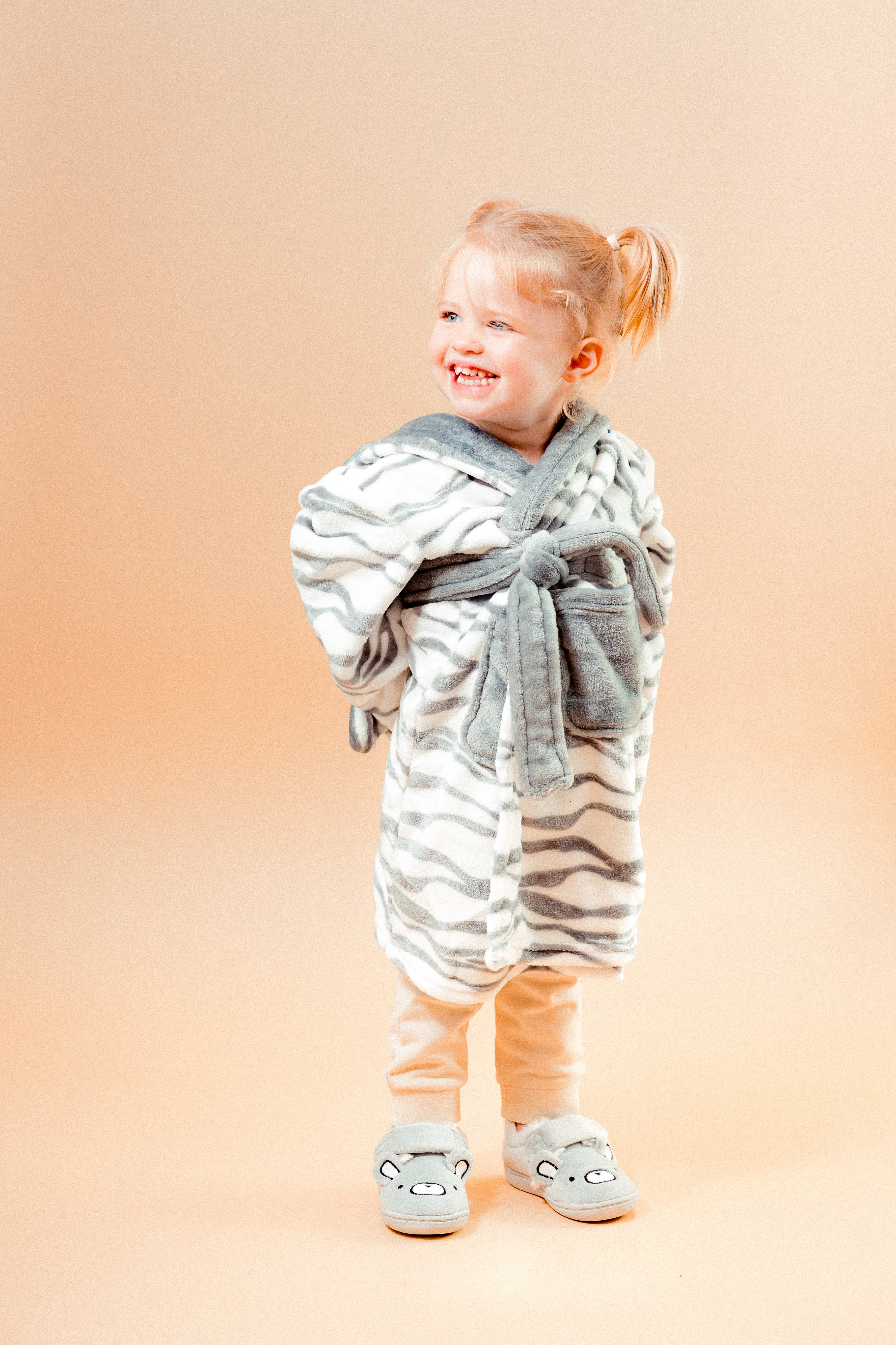 Babies personalised Zebra hooded dressing gown