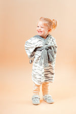 Load image into Gallery viewer, Babies personalised Zebra hooded dressing gown
