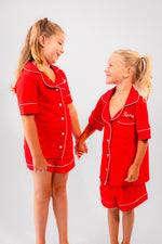 Load image into Gallery viewer, Girls short jersey personalised pyjamas
