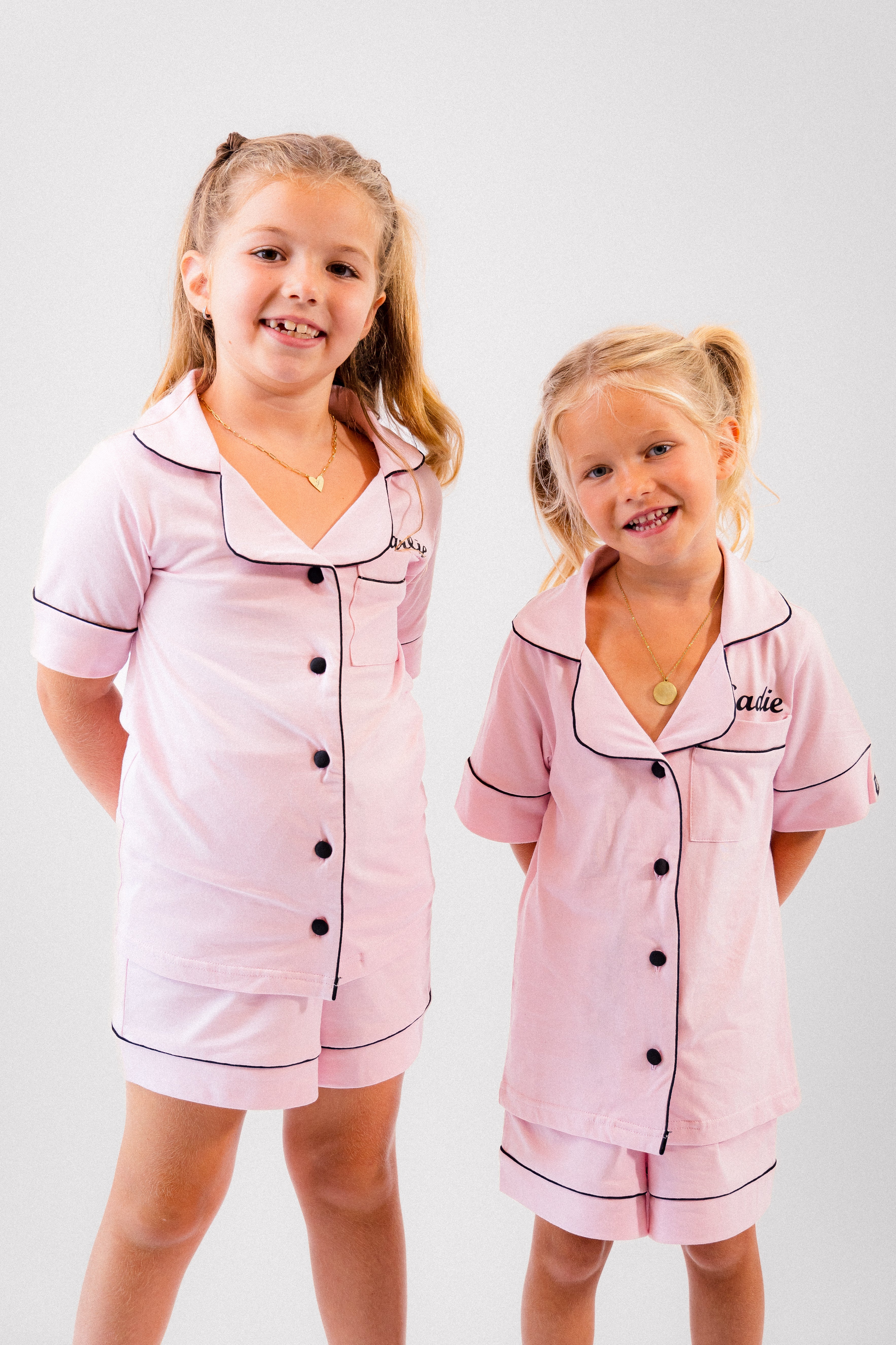 Girls short jersey personalised pyjamas