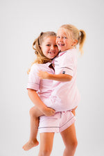 Load image into Gallery viewer, Girls short jersey personalised pyjamas
