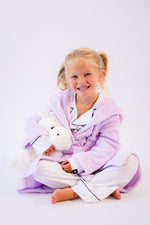 Load image into Gallery viewer, Lulabay girls personalised hooded dressing gown
