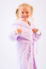 Load image into Gallery viewer, Lulabay girls personalised hooded dressing gown
