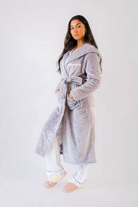 Ladies fleece personalised dressing gown