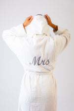 Load image into Gallery viewer, Ladies personalised back luxury hooded terry towelling dressing gown
