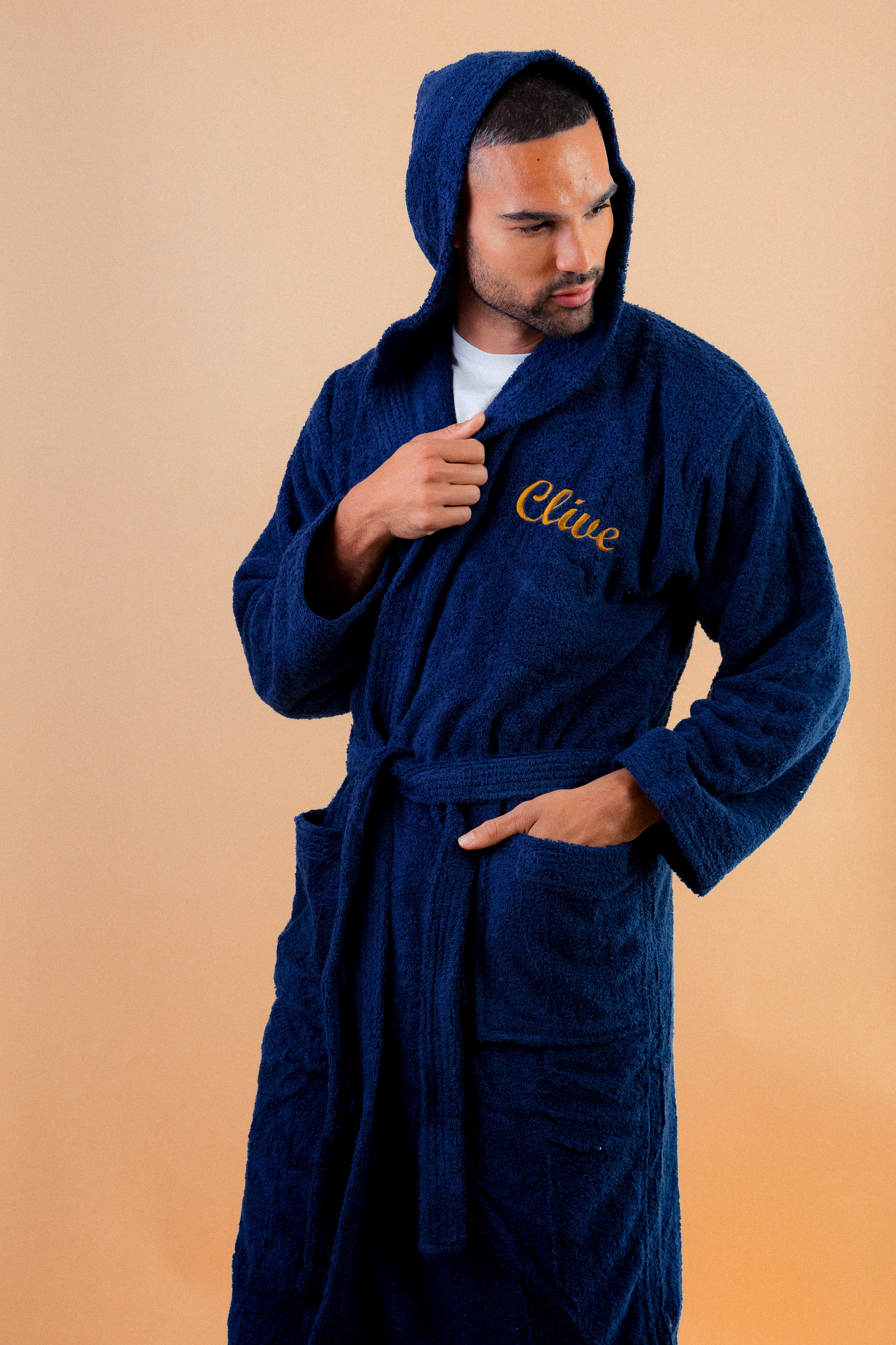 Mr & Mrs Personalised Luxury Terry Towelling Hooded Robes