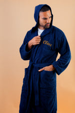 Load image into Gallery viewer, Mr &amp; Mrs Personalised Luxury Terry Towelling Hooded Robes
