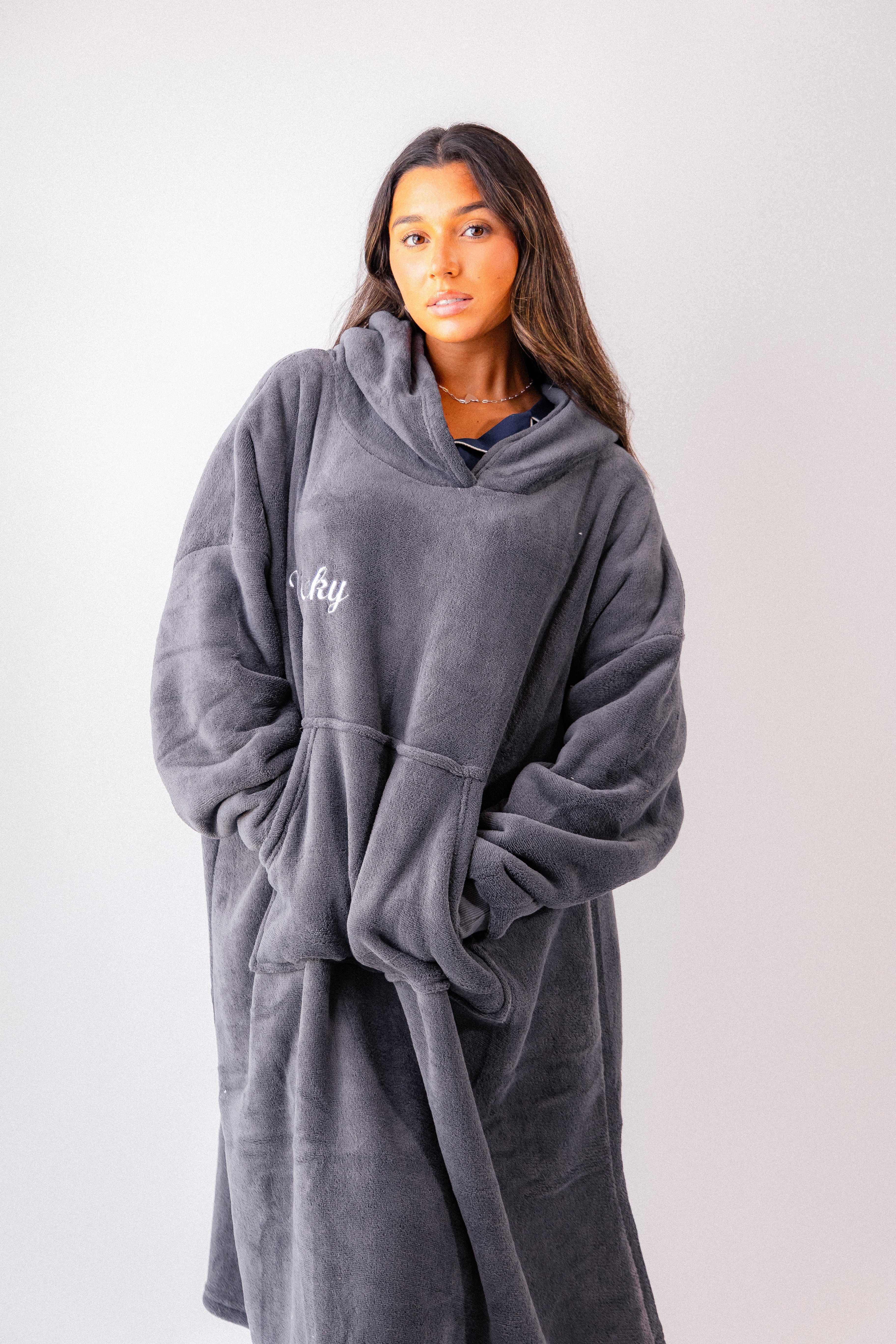 Ladies personalised luxury bonded longline oversized hoody