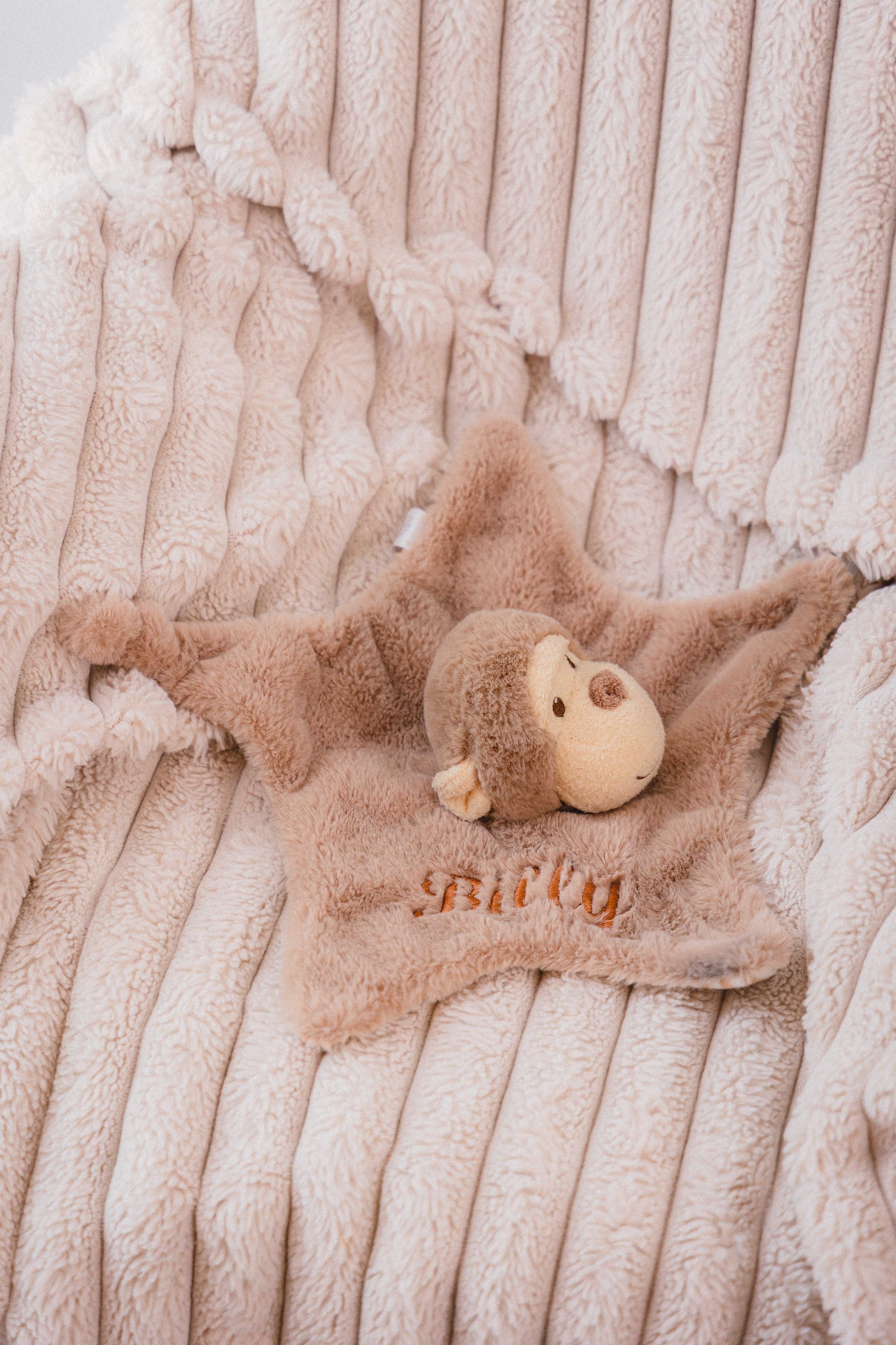 Babies personalised unisex recycled Monkey comforter