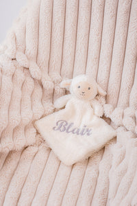 Babies personalised lamb comforter Cream