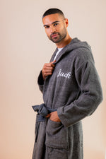 Load image into Gallery viewer, Mr &amp; Mrs Personalised Luxury Terry Towelling Hooded Robes
