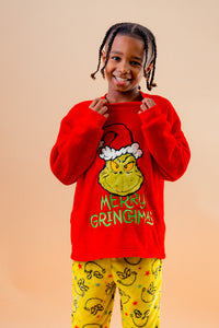 Kids unisex personalised family Christmas Grinch pyjamas