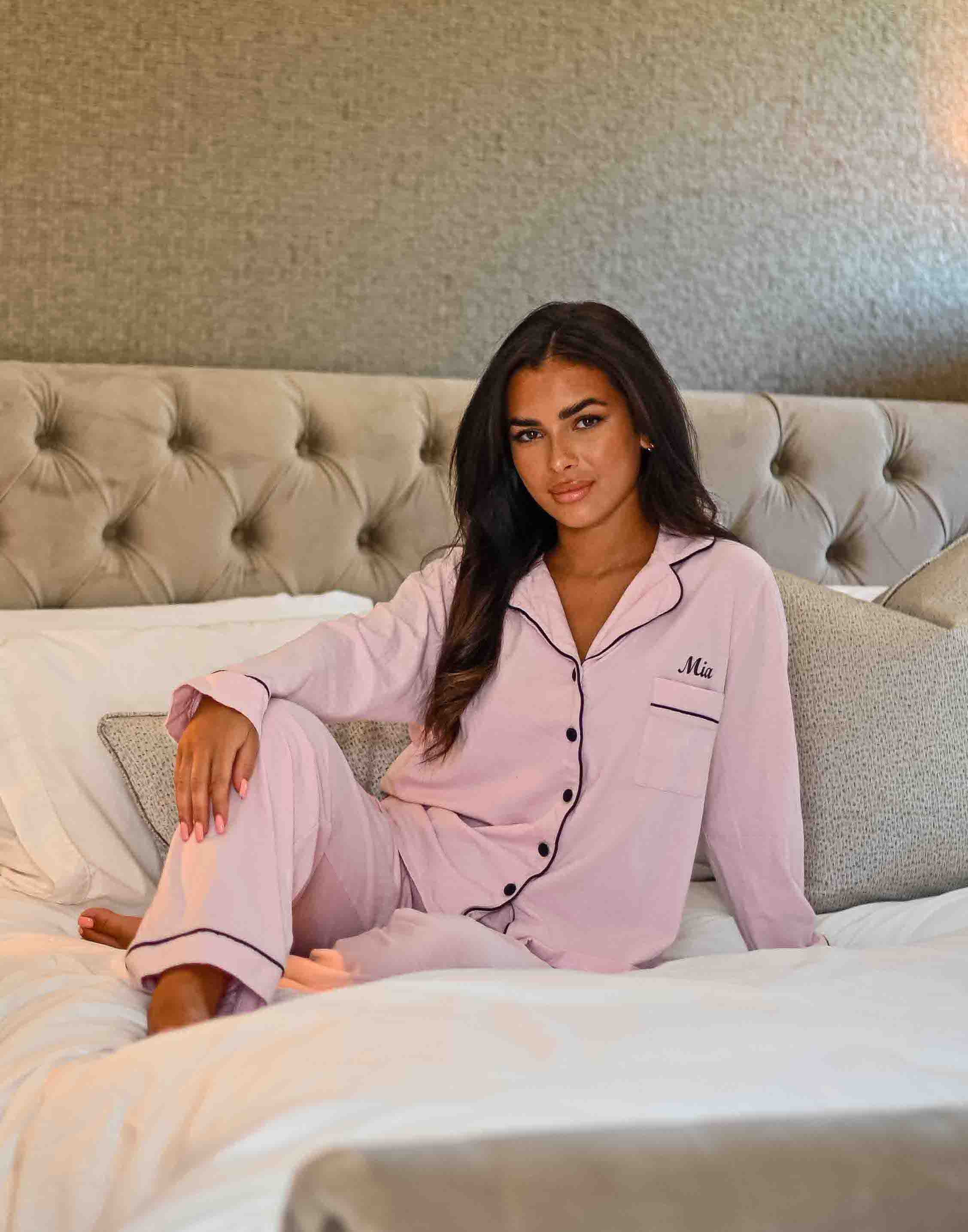 Ladies personalised Pyjamas & dressing gown gift set