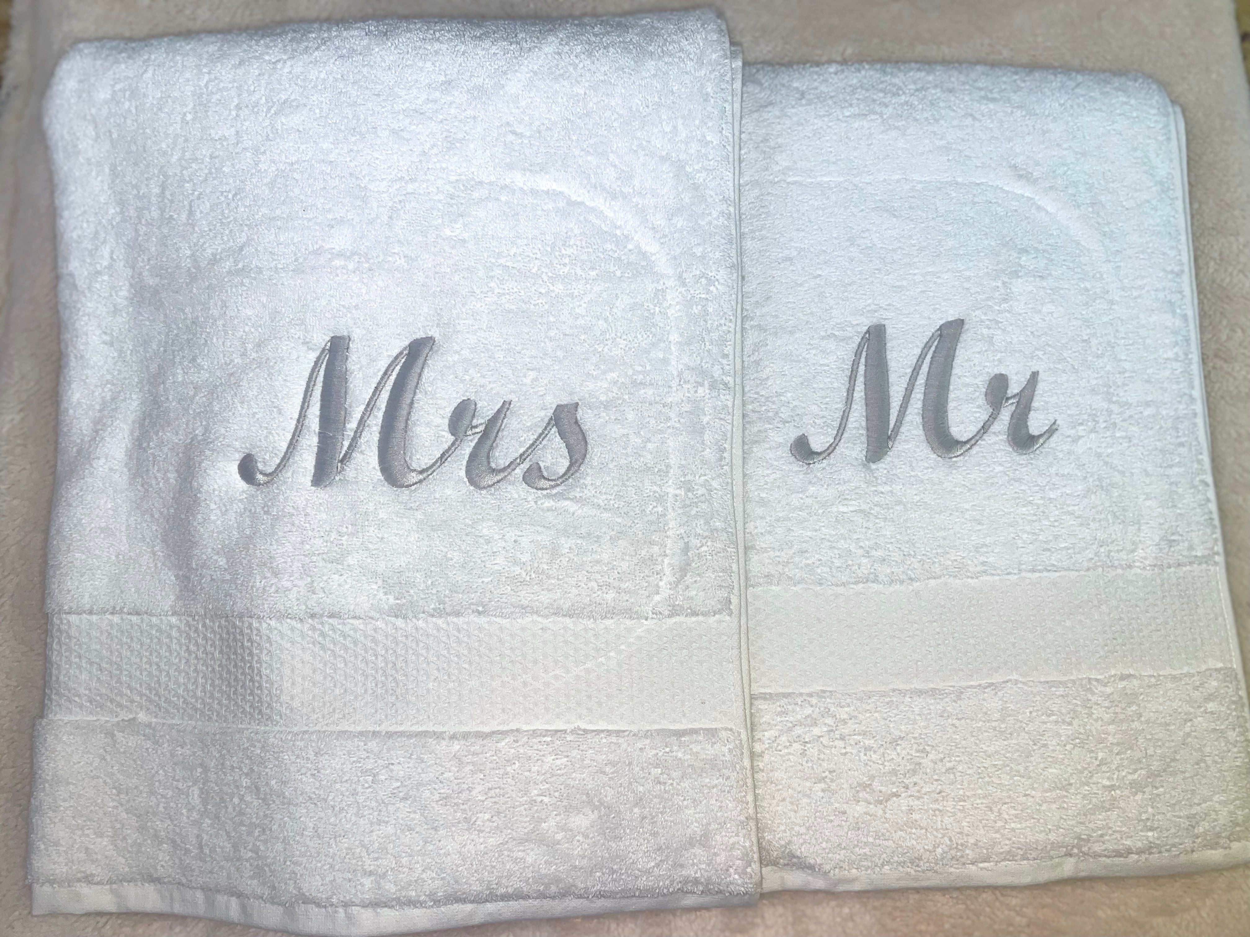 Mr & Mrs personalised towels