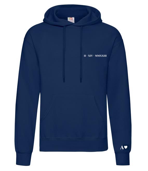 Mens personalised Roman Numerals Over Head Hoody