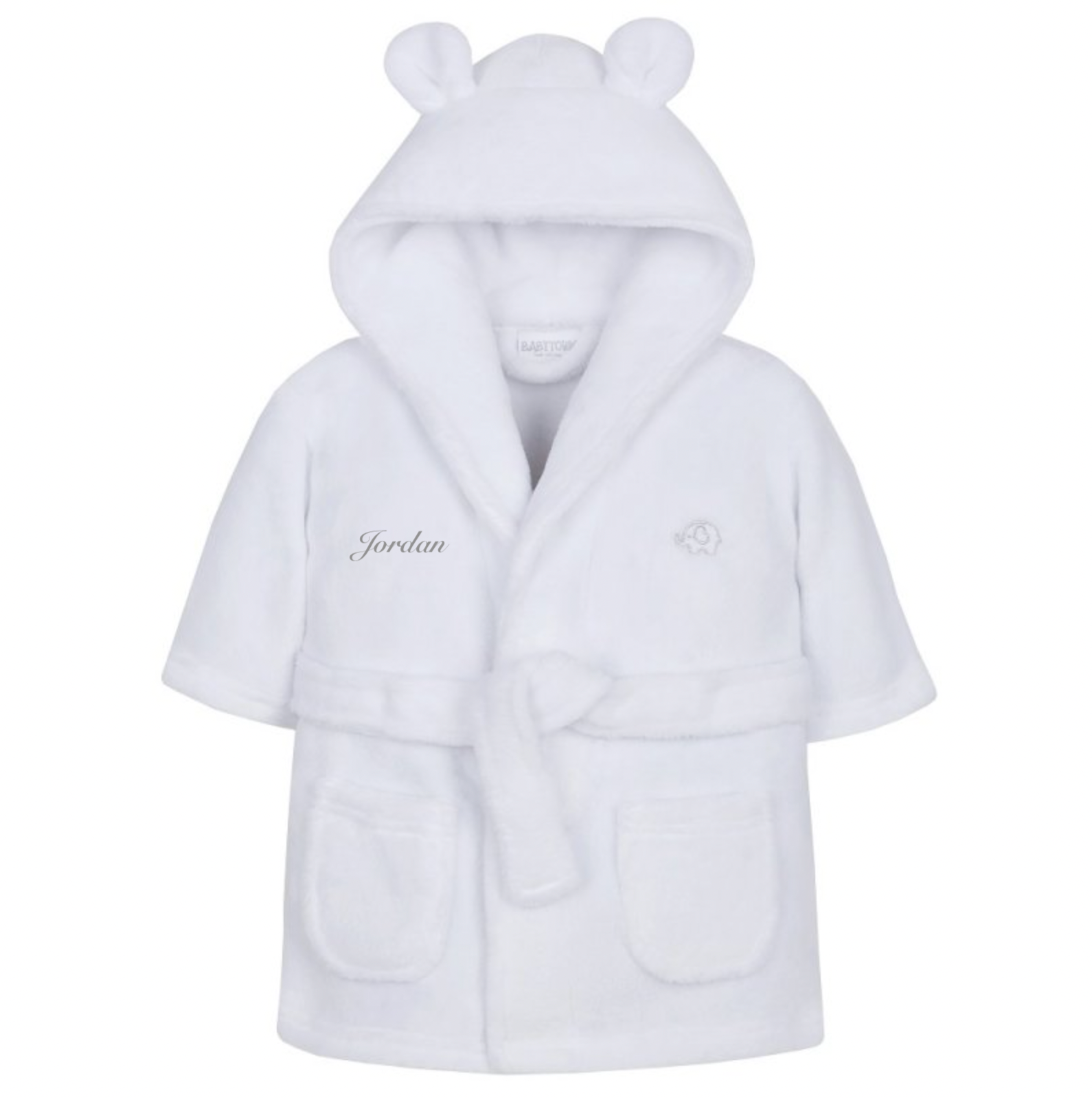 Babies personalised hooded dressing gown