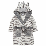 Load image into Gallery viewer, Kids unisex personalised Zebra hooded dressing gown
