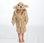 Load image into Gallery viewer, Babies unisex personalised puppy hooded Borg dressing gown
