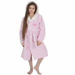 Girls personalised Jacquard plush borg hooded dressing gown