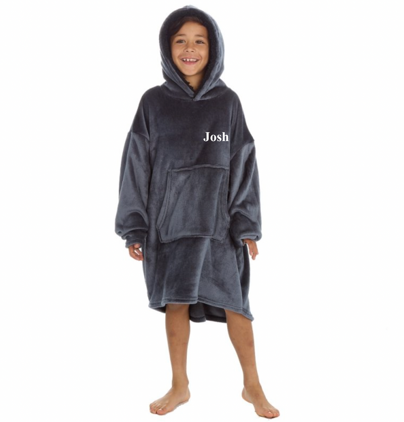 Kids unisex personalised plush oversized hoody