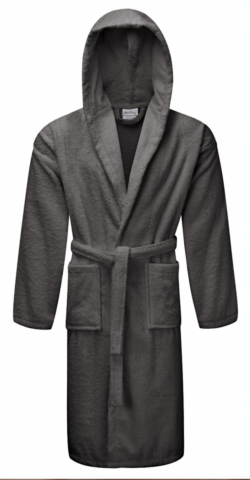 Mens towelling dressing discount gown with hood