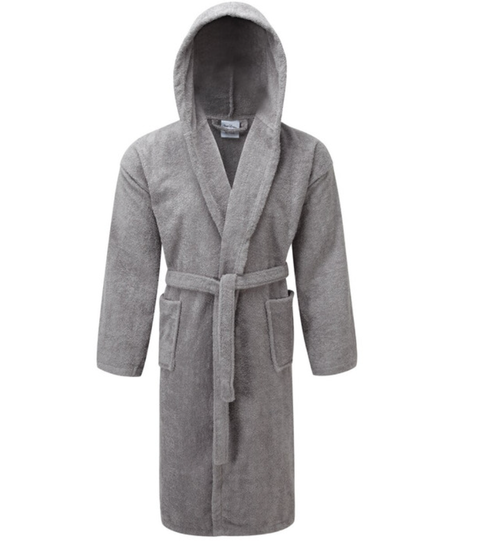 Ladies personalised luxury hooded terry towelling dressing gown