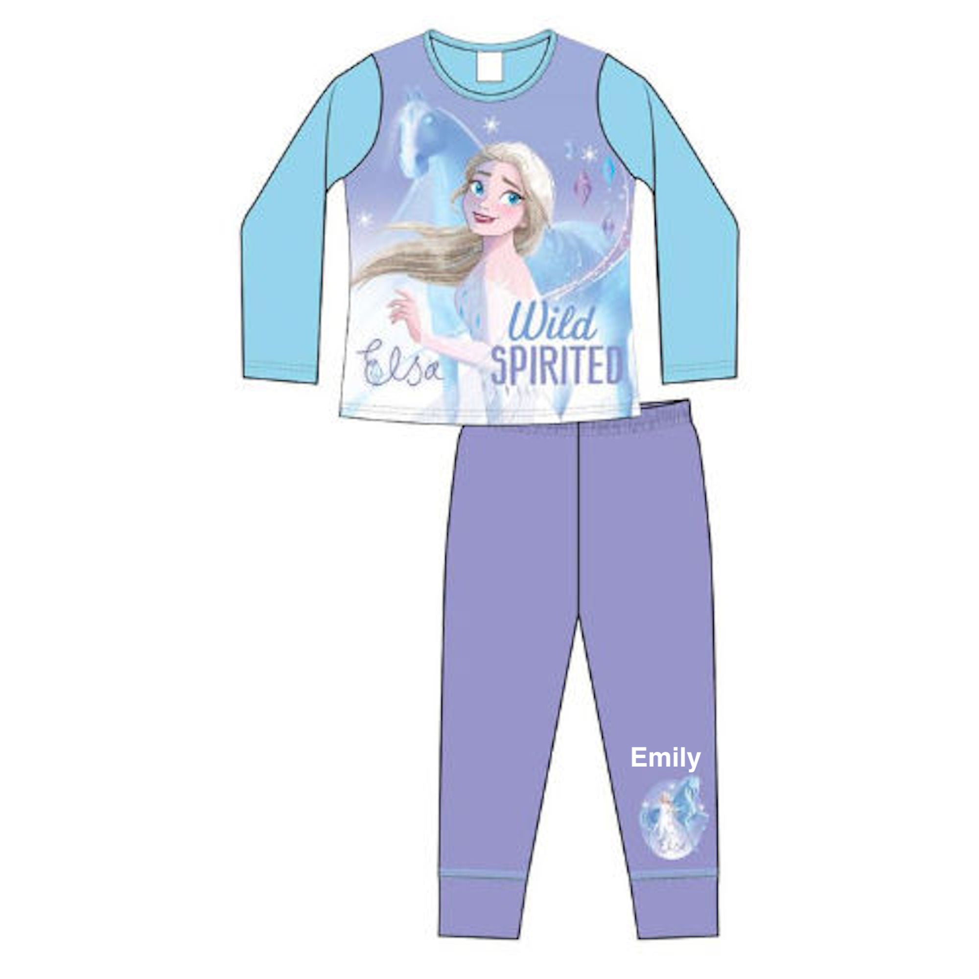 Girls personalised frozen pyjamas set