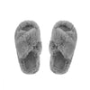 Lulabay ladies faux fur crossover slippers