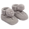 Babies Cable Knit Pom Pom Bootees