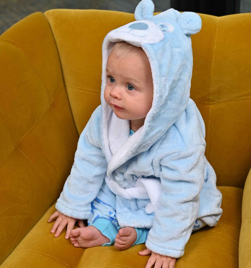 Babies personalised Teddy Bear hooded dressing gown