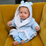 Babies personalised Teddy Bear hooded dressing gown