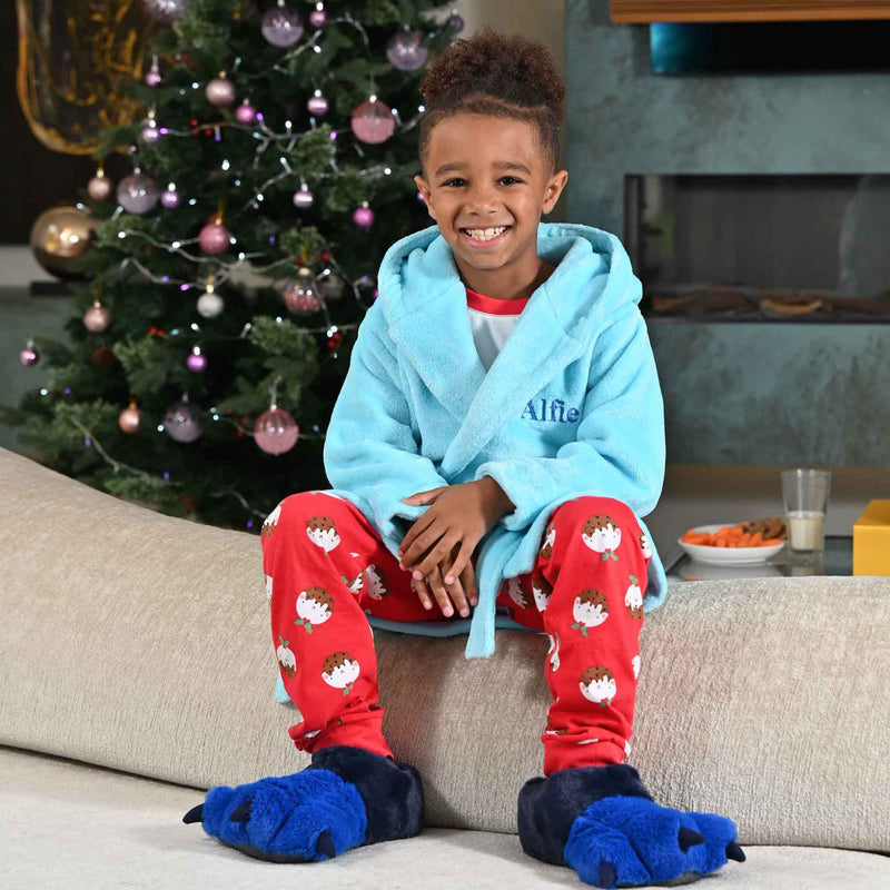 Lulabay boys personalised super soft hooded dressing gown