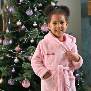 Lulabay girls personalised hooded dressing gown