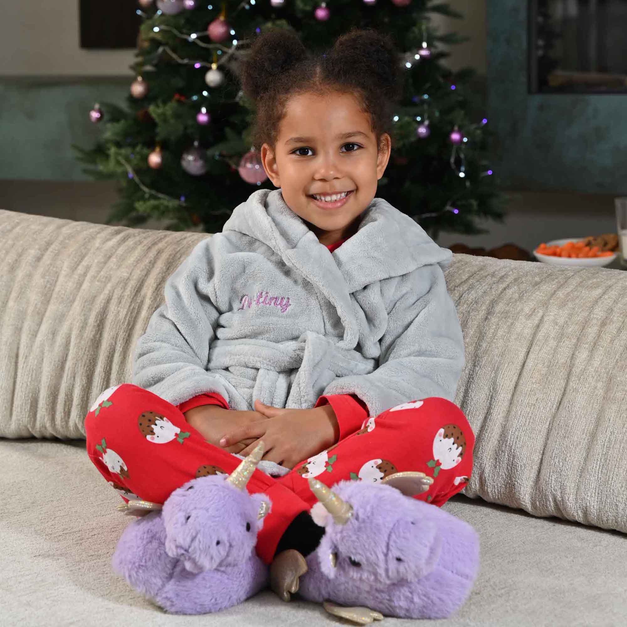 Lulabay girls personalised hooded dressing gown